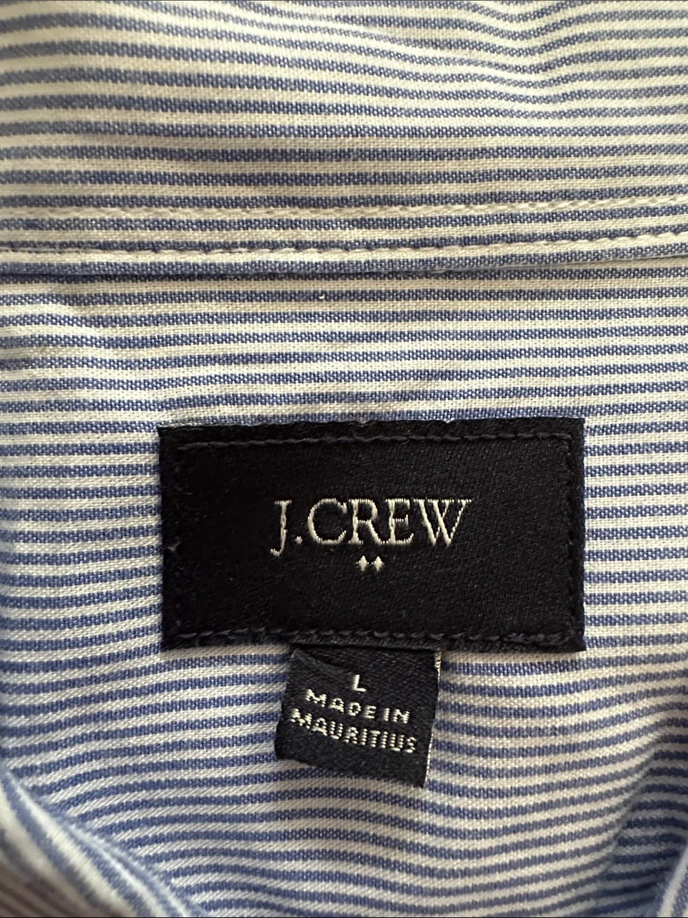 J. Crew Men's Light Blue Pinstripe Button-Down Dress Shirt
